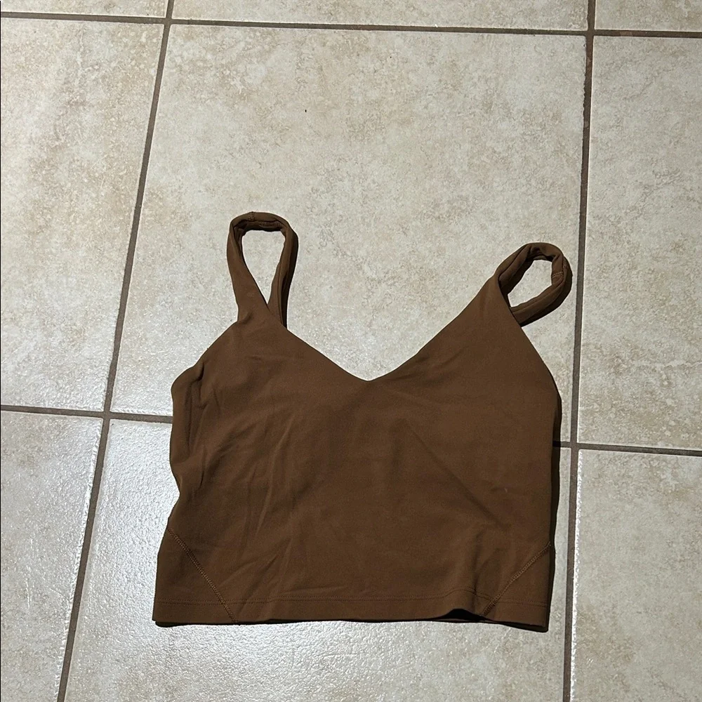 Women’s size 6 lululemon athletica Brown Crop Top - Picture 2 of 3